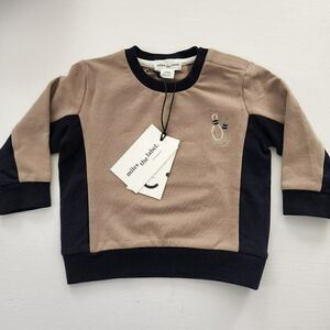 MILES THE LABEL - Toddler's 6M, 12M Colorblock Sweater Bowling‎ Brown Black